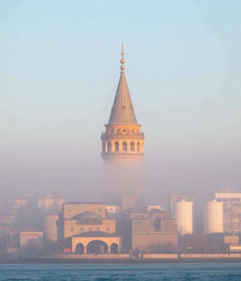 Sabah sisinde Galata Kulesi